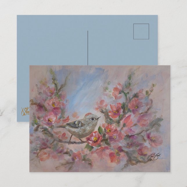 Rubinkehlchen-Vogel-Postkarte Postkarte (Vorne/Hinten)