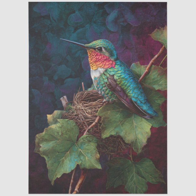 Rubinkehlkolibri-Decoupage Seidenpapier (Vorderseite)