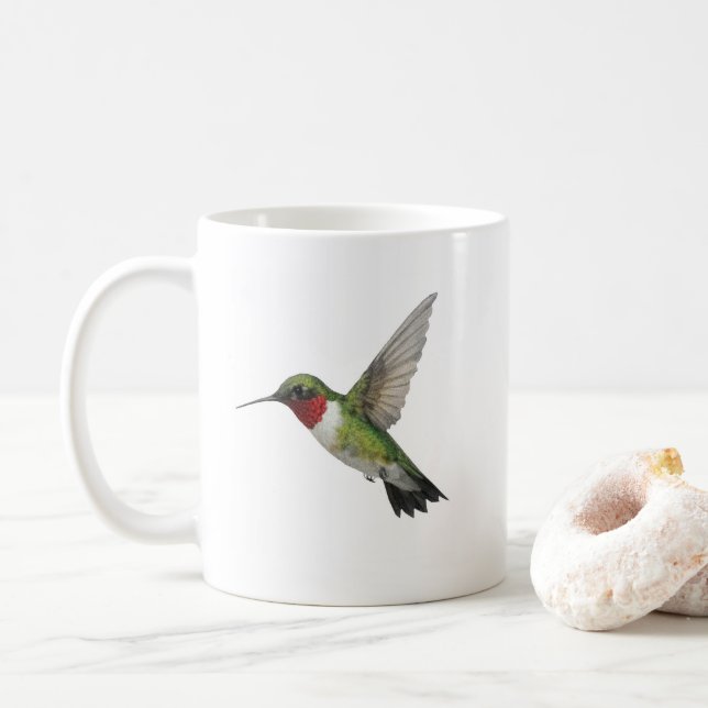 Rubinkehlkolibri Tropenvogel Tasse (Mit Donut)