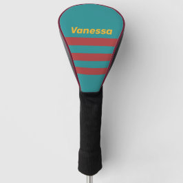 Rubinriff mit Namen und Streifen Golf Headcover