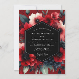 Rubinrote Anemone Hochzeit Einladung