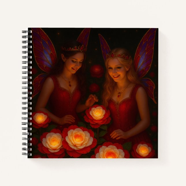 Rubinrote Fee Kühnes Dramatisches Fantasydesign Notizbuch (Vorderseite)