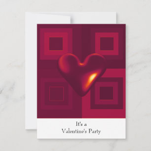 Rubinrote Herz-Valentins-Party-Einladung Einladung