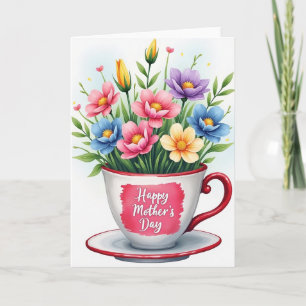 Rubinrote Teetasse Muttertagskarte Karte