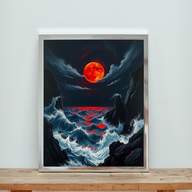 Rubinroter Orb über stürmischen Saphirmeeren Poster (Von Creator hochgeladen)