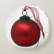 Rubinroter Ornament mit Knister-Glasur und Band