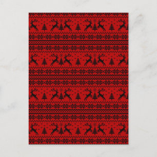 Rubinroter Rentier-Pullover-Weihnachten  Feiertagspostkarte