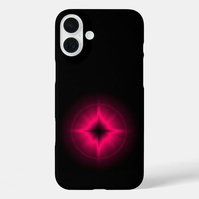 Rubinroter Stern auf Schwarz Case-Mate iPhone Hülle (Rückseite)
