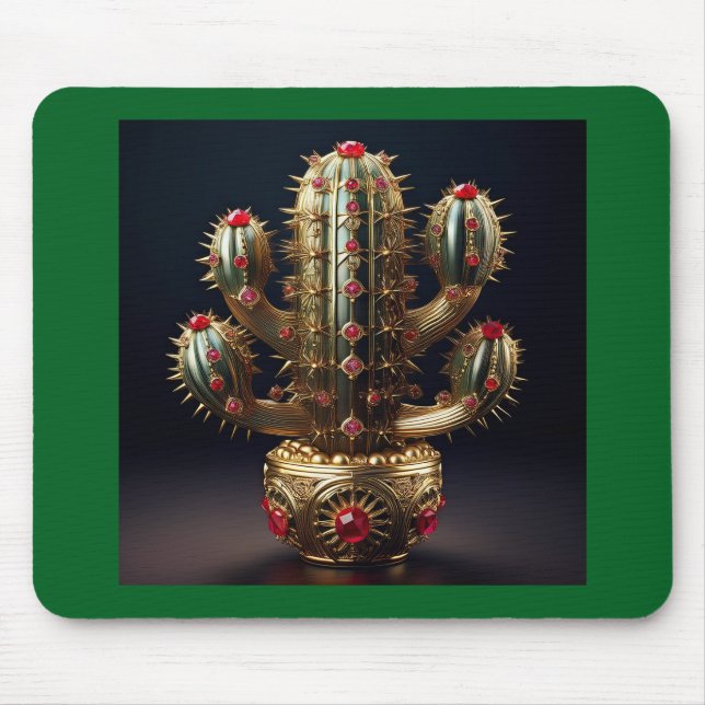 Rubinverzierter Saguaro  Mousepad (Vorne)