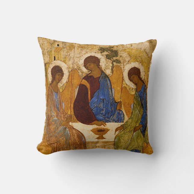 Rublev Icon Holy Trinity Angels Kissen (Vorderseite)