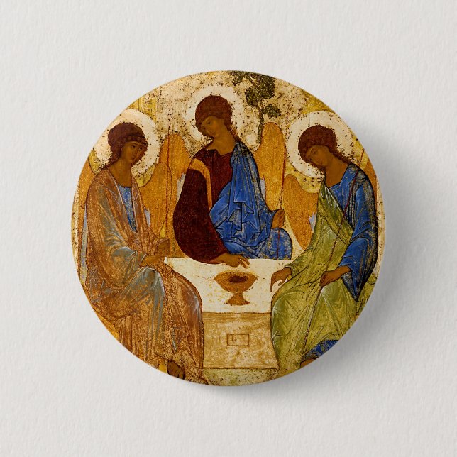 Rublev Trinity am Tisch Button (Vorderseite)