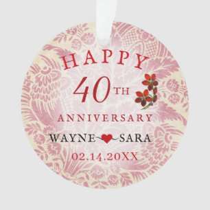 Ruby 40. Hochzeitstag Ornament