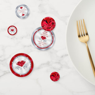 Ruby 40. Hochzeitstag Tischdekorationen Konfetti