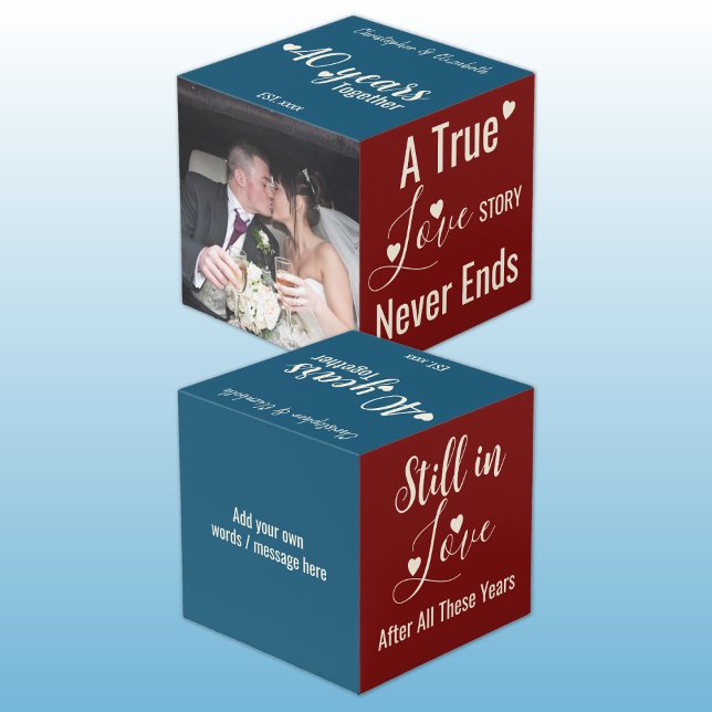 Ruby 40 Jahre Jubiläum Rot-Blau-Foto Würfel (Von Creator hochgeladen)