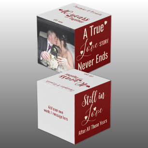 Ruby 40 Jahre Jubiläum rotes graues Foto Würfel