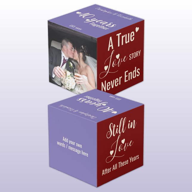 Ruby 40 Jahre Jubiläum Rotes lila Foto Würfel (Von Creator hochgeladen)