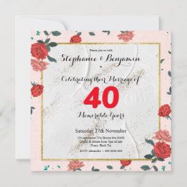 Ruby 40th Wedding Anniversary Custom Typografy Einladung