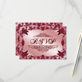 Ruby 40th Wedding Anniversary RSVP Card Karte