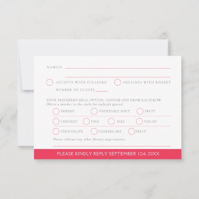 Ruby 40th Wedding Jubiläum Aquarellherz RSVP Karte (Rückseite)