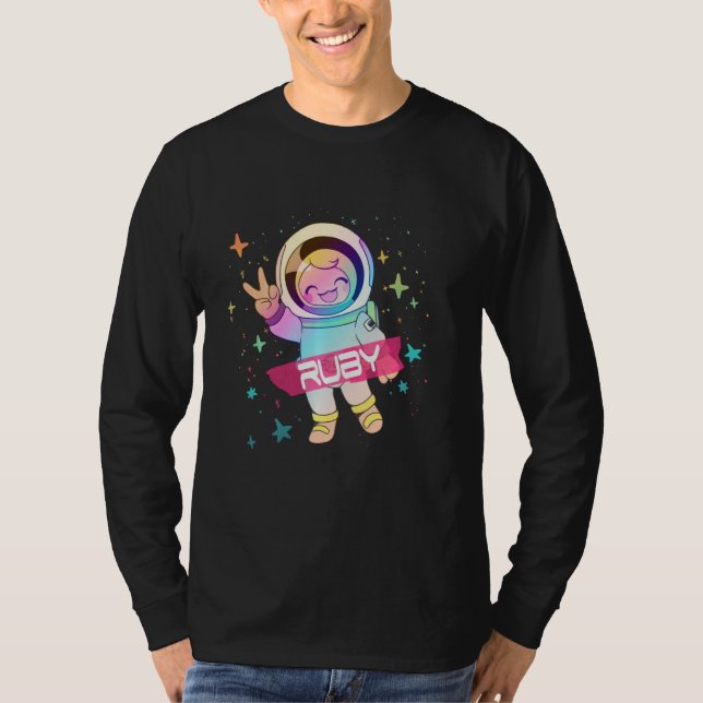 RUBY - Adorable Mädchenname mit niedlichem Astrona T-Shirt (Vorderseite)