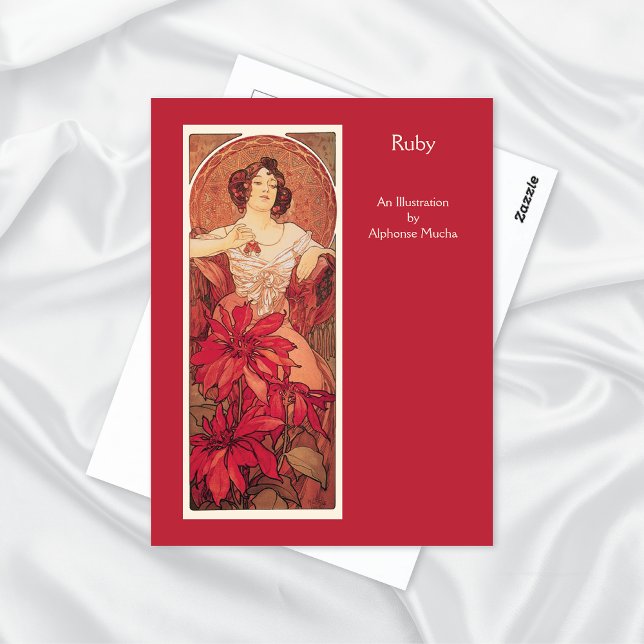 Ruby Alphonse Mucha Wertvoll Stones Series Postkarte (Von Creator hochgeladen)