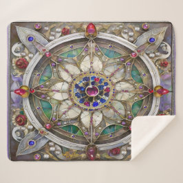 Ruby, Amethyst, Sapphire und Pearl Mandala Sherpadecke