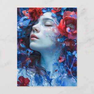 Ruby and Periwinkle Fantasy Woman Postkarte