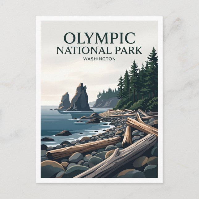 Ruby Beach Forks Washington Postkarte (Vorderseite)