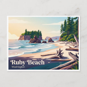 Ruby Beach Forks Washington Postkarte
