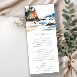 Ruby Beach Olympic National Park Wedding Menu Card Einladung