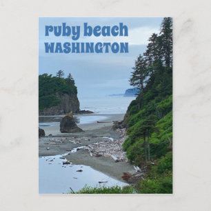 Ruby Beach Washington Olympic Twilight Travel Postkarte