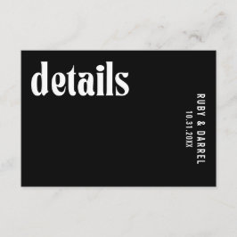 Ruby Black Modern Wedding Begleitkarte