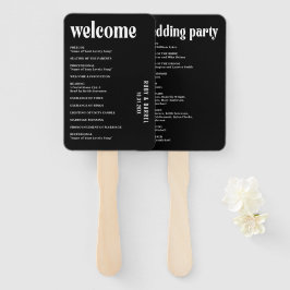 Ruby Black Modern Wedding Fächer