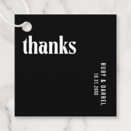 Ruby Black Modern Wedding Geschenkanhänger