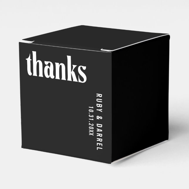 Ruby Black Modern Wedding Geschenkschachtel (Vorderseite)