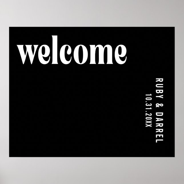 Ruby Black Modern Wedding Poster (Vorne)