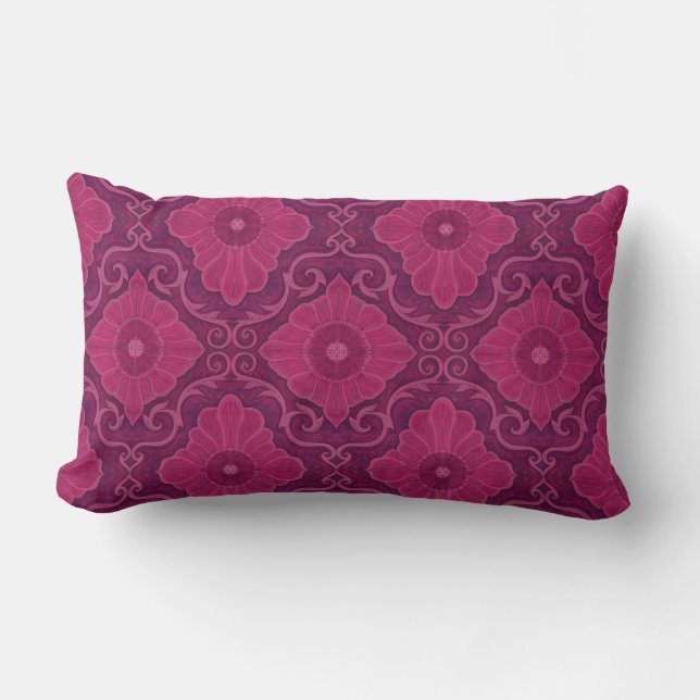 Ruby Blume arabesque florale Muster Lendenkissen (Vorderseite)