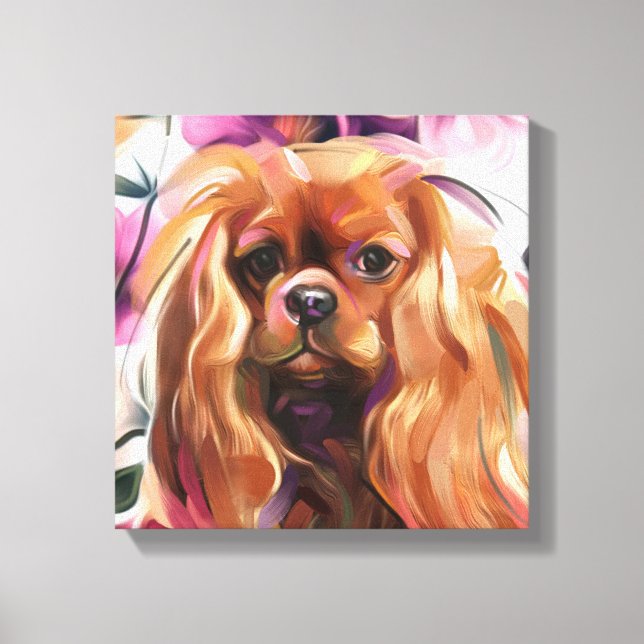 'Ruby' Cavalier Hundekunstdruck auf Leinwand (Vorderseite)