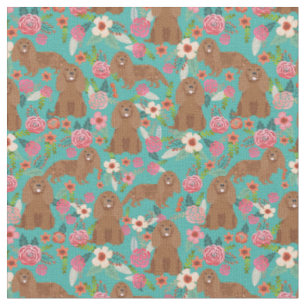 Ruby Cavalier kc Spanischer Hund Vintage Blüten Stoff