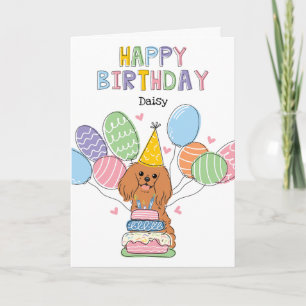 Ruby Cavalier King Charles Spaniel Birthday Karte
