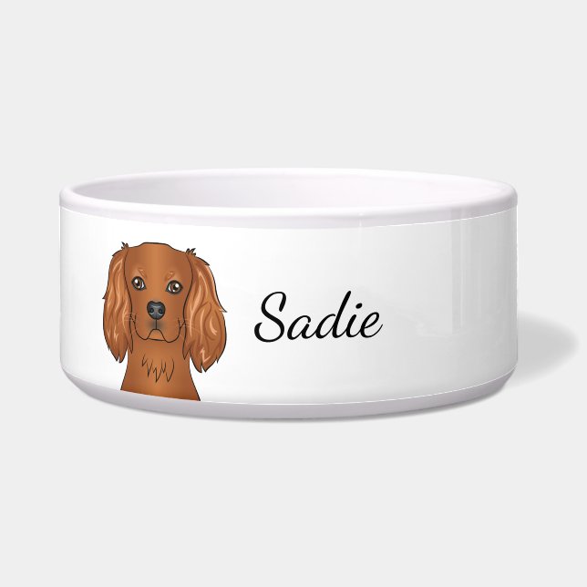 Ruby Cavalier King Charles Spaniel Dog & Name Napf (Vorderseite)