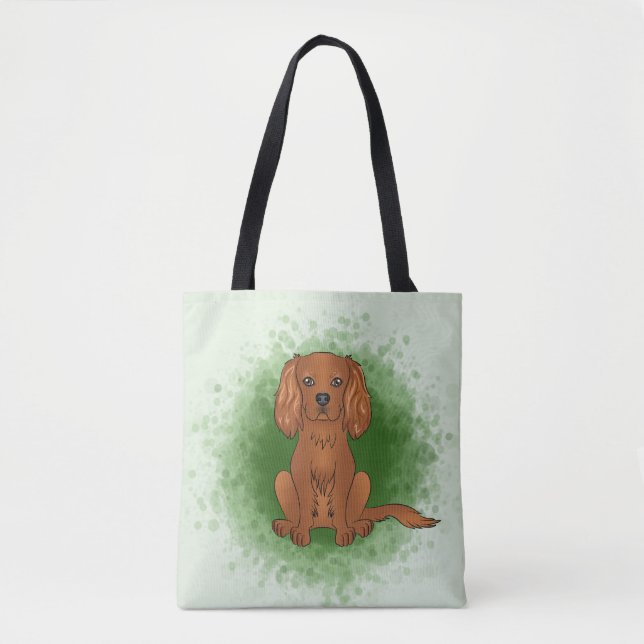 Ruby Cavalier King Charles Spaniel Dog On Green (Vorderseite)