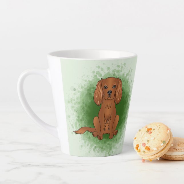 Ruby Cavalier King Charles Spaniel Dog On Green Milchtasse (Beispiel)