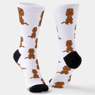 Ruby Cavalier King Charles Spaniel Dog Pattern Socken