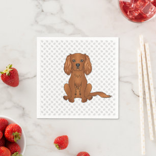 Ruby Cavalier King Charles Spaniel Dog & Paws Serviette