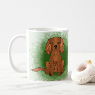 Ruby Cavalier King Charles Spaniel Hund auf Grün Kaffeetasse