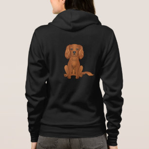 Ruby Cavalier King Charles Spaniel Hund sitzend Hoodie