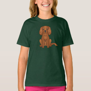 Ruby Cavalier King Charles Spaniel Hund sitzend T-Shirt