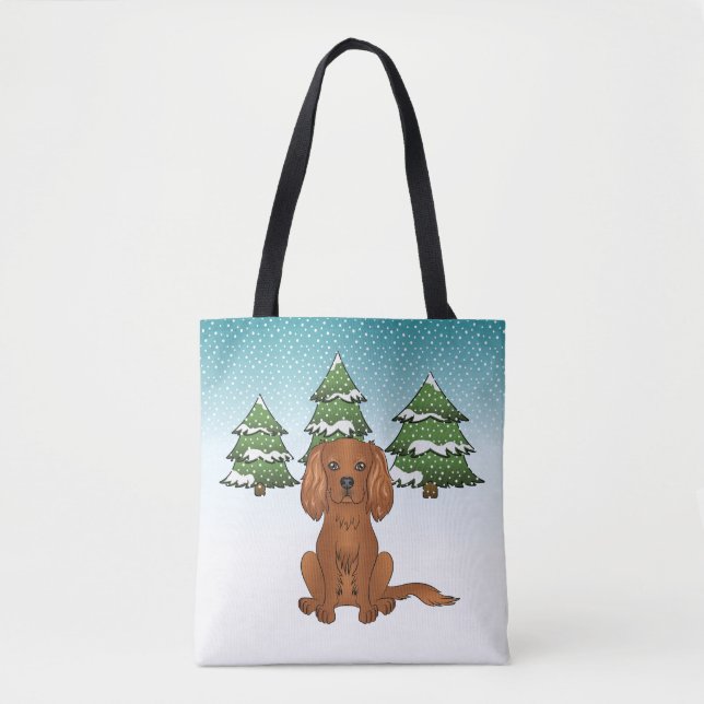 Ruby Cavalier King Charles Spaniel im Winter (Vorderseite)