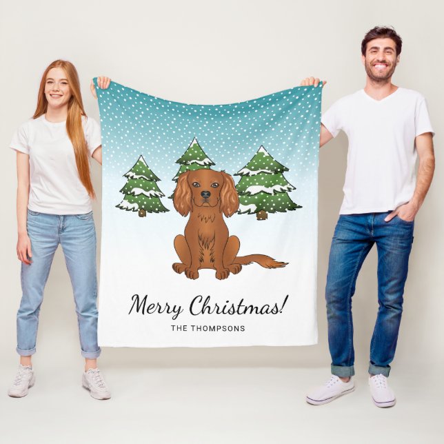 Ruby Cavalier King Charles Spaniel im Winter Fleecedecke (Beispiel)